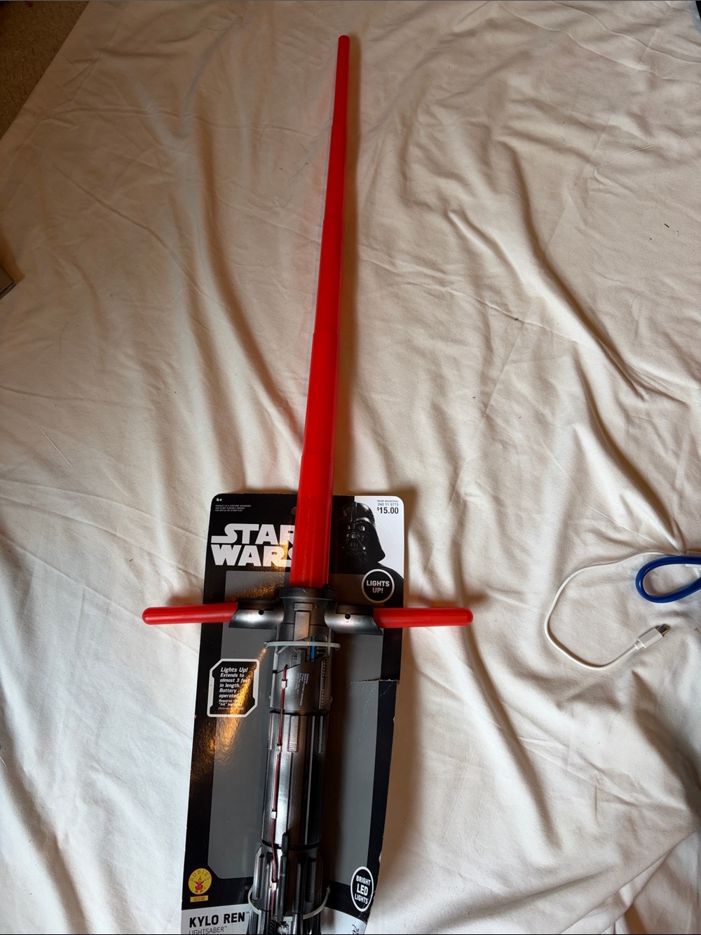Star Wars Kylo Ren Crossguard Lightsaber Toy - Red and Black Halloween Accessory